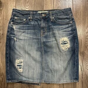 Big Star Jeans Women's Kara Pencil Skirt Lennox Skirt 27 Denim Distressed